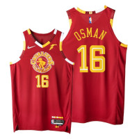 Cavaliers #16 Cedi Osman Red 2021-22 City Edition Jersey NBA 75th Authentic