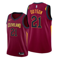 Cavaliers #21 Damyean Dotson Wine 2020-21 Icon Jersey