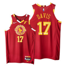 Cavaliers #17 Ed Davis Red 2021-22 City Edition Jersey NBA 75th Authentic