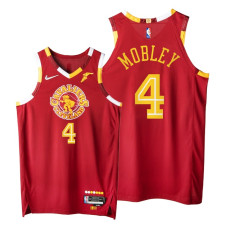 Cavaliers #4 Evan Mobley Red 2021-22 City Edition Jersey NBA 75th Authentic