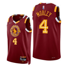 Evan Mobley Cavaliers 2021-22 City Edition Wine #4 Jersey NBA 75th
