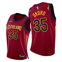 Cavaliers #35 Isaac Okoro 2021-22 75th Diamond Anniversary Wine Jersey Icon Edition