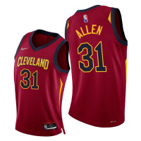 Cavaliers #31 Jarrett Allen 2021-22 75th Diamond Anniversary Wine Jersey Icon Edition