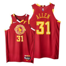 Cavaliers #31 Jarrett Allen Red 2021-22 City Edition Jersey NBA 75th Authentic