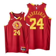 Cavaliers #24 Lauri Markkanen Red 2021-22 City Edition Jersey NBA 75th Authentic