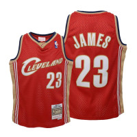 LeBron James Cleveland Cavaliers Youth Jersey #23 03-04 Road Red Retro