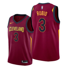 Ricky Rubio 2021 Trade Cleveland Cavaliers Wine Icon Edition Jersey #3