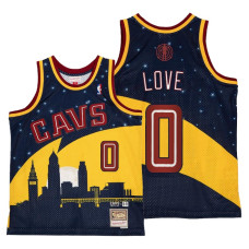 Kevin Love Cleveland Cavaliers X Kid Cudi NBA BR Remix Gold Blue #0 Jersey HWC Limited Edition