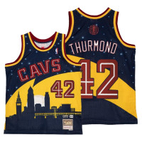 Nate Thurmond Cleveland Cavaliers X Kid Cudi NBA BR Remix Gold Blue #42 Jersey HWC Limited Edition