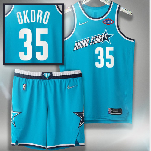 2022 NBA Rising Stars Cavaliers #35 Isaac Okoro Blue Jersey Team Barry