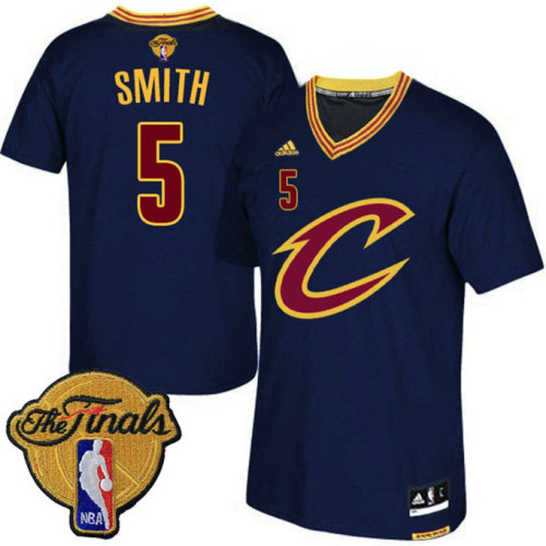 2016 Finals Cavaliers #5 JR Smith Alternate Short Sleeves Jersey-Navy