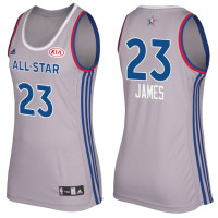 Women's Cleveland Cavaliers #23 LeBron James Gray 2017 All-Star Jersey