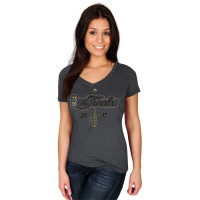 Women's 2017 Finals Cavaliers Metallic Logo Gray T-Shirt