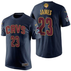 Cleveland Cavaliers #23 LeBron James Navy Finals T-Shirt