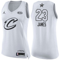 Women's Cleveland Cavaliers #23 LeBron James White Swingman 2018 All-Star Jersey