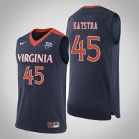 Virginia Cavaliers #45 Austin Katstra Navy 2019 Basketball Champions Jersey