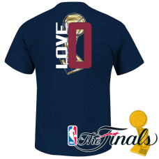 Cleveland Cavaliers #0 Kevin Love Navy Blue Champions T-Shirt