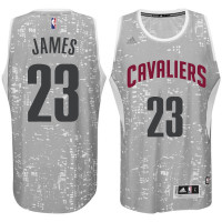 Cleveland Cavaliers #23 LeBron James Gray City Lights Jersey
