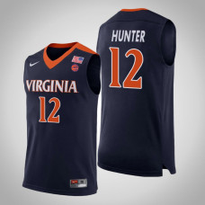Virginia Cavaliers #12 De'Andre Hunter Navy College Basketball Jersey