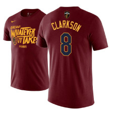 Cleveland Cavaliers #8 Jordan Clarkson Maroon Name & Number T-Shirt