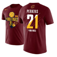 Cleveland Cavaliers #21 Kendrick Perkins Wine Finals T-Shirt