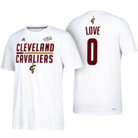 Cleveland Cavaliers #0 Kevin Love White Name & Number T-Shirt