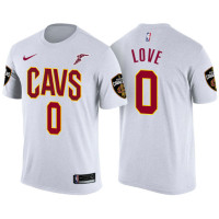 Cleveland Cavaliers #0 Kevin Love White Name & Number T-Shirt