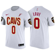 Cleveland Cavaliers #0 Kevin Love White Name & Number T-Shirt