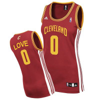 Women's Cleveland Cavaliers #0 Kevin Love Red Road Jersey