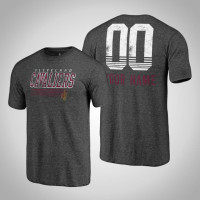 Cleveland Cavaliers Custom #00 Heather Charcoal Fast Pass Tri-Blend T-Shirt