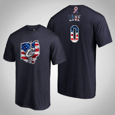 Cleveland Cavaliers Kevin Love #0 2019 Memorial Day Banner State Navy T-shirt