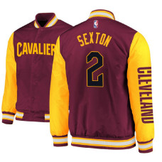 Cleveland Cavaliers #2 Collin Sexton Maroon Satin Full Snap Jacket