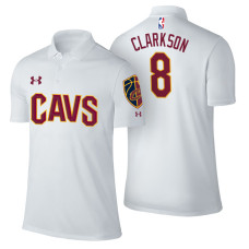 Cleveland Cavaliers #8 Jordan Clarkson White Association Polo