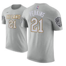 Kendrick Perkins Cavaliers #21 City Edition Gray T-Shirt