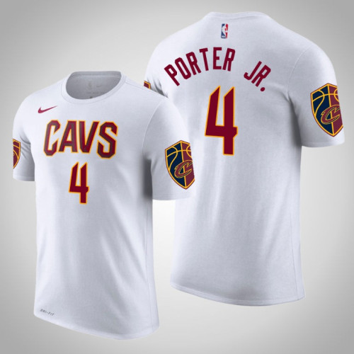 Kevin Porter Jr. Cleveland Cavaliers #4 Association White Name & Number T- Shirt