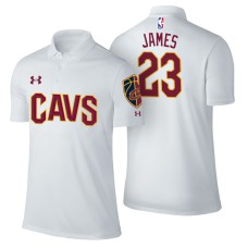 LeBron James Cavaliers #23 Association White Performance Polo