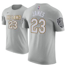 Cleveland Cavaliers #23 LeBron James Gray City T-Shirt