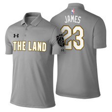 LeBron James Cavaliers #23 City Edition Gray Performance Polo