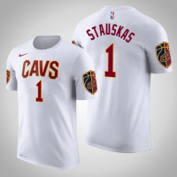 Cleveland Cavaliers #1 Nik Stauskas White Association T-Shirt