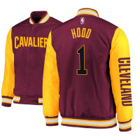 Cleveland Cavaliers #1 Rodney Hood Maroon Satin Full Snap Jacket