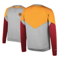 Cavaliers Heathered Gray Hardwood Classics Trading Block Crew Sweater