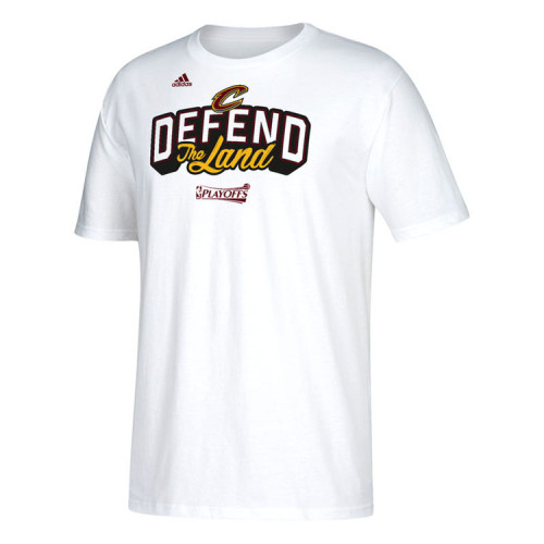 2017 Playoff Cavaliers Defend The Land Logo White T-Shirt