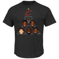 2017 Playoff Cavaliers Starting 5 Emoji Black T-Shirt