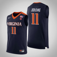 Virginia Cavaliers #11 Ty Jerome Navy College Basketball Jersey