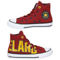 Cavaliers Unisex Hand Painted Team Logo High Top Sneakers