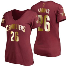 Women's Kyle Korver Cavaliers #26 2017 Finals Wine T-Shirt