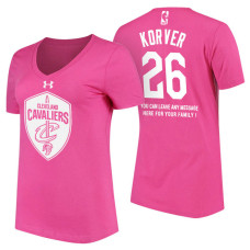 Women's Cleveland Cavaliers #26 Kyle Korver Pink Mother's Day T-Shirt