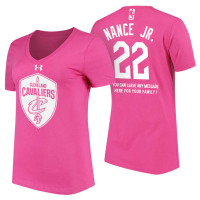 Women's Cleveland Cavaliers #22 Larry Nance Jr. Pink Mother's Day T-Shirt