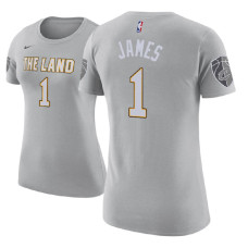 Women's Cleveland Cavaliers #1 Rodney Hood Gray City T-Shirt