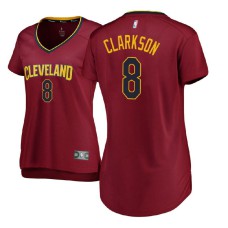 Women's Cleveland Cavaliers #8 Jordan Clarkson Maroon Icon Jersey